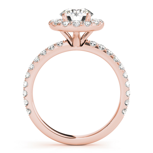 Violette Diamond Raised Medallion Halo Engagement Ring
 (18k Rose Gold)