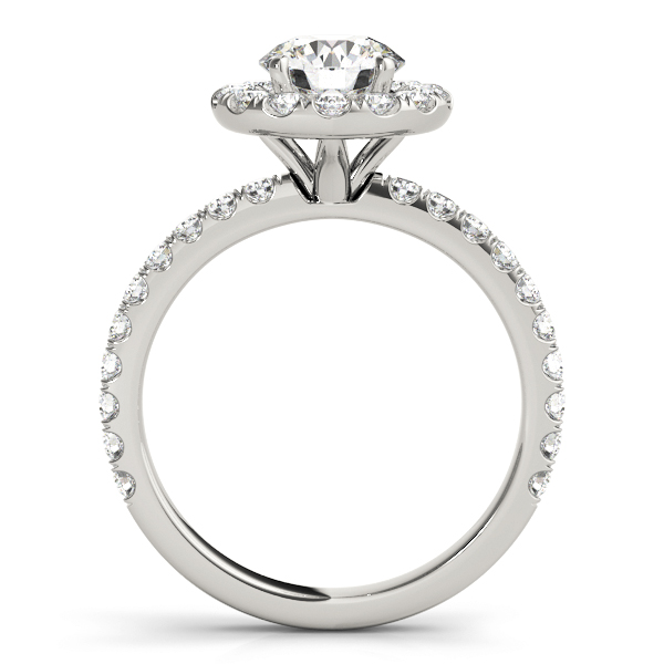 Violette Diamond Raised Medallion Halo Engagement Ring
 (Platinum)