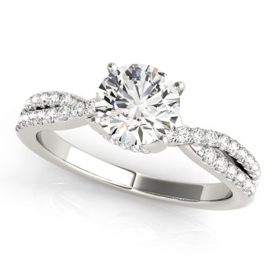 Cynthia Diamond Asymmetrical Twist Engagement Ring (Platinum)