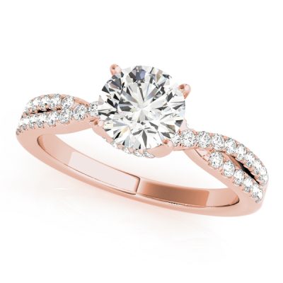Cynthia Diamond Asymmetrical Twist Engagement Ring (18k Rose Gold)