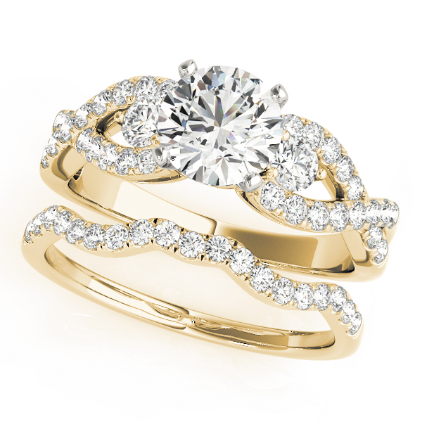 Alora Diamond Infinity Twist 3-Stone Engagement Ring (18k Yellow Gold)