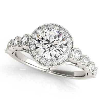 Allegra Floating Diamond Halo Double Cathedral Engagement Ring (Platinum)