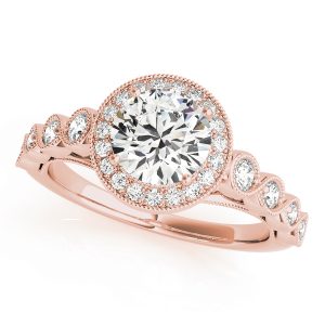 Allegra Floating Diamond Halo Double Cathedral Engagement Ring (18k Rose Gold)
