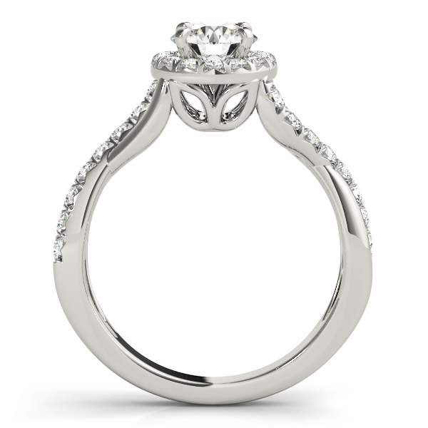 Mila Diamond Solitaire Twisted Cathedral Halo Engagement Ring (Platinum)