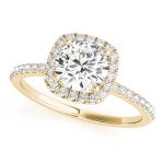 Fernanda Petite Diamond Halo Engagement Ring (18k Yellow Gold)