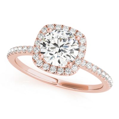 Fernanda Petite Diamond Halo Engagement Ring (18k Rose Gold)