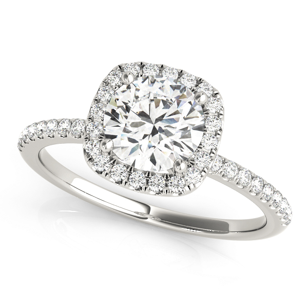 2.25 Carat Lab Grown Radiant Diamond Petite Pave Engagement Ring with  Diamond Prongs
