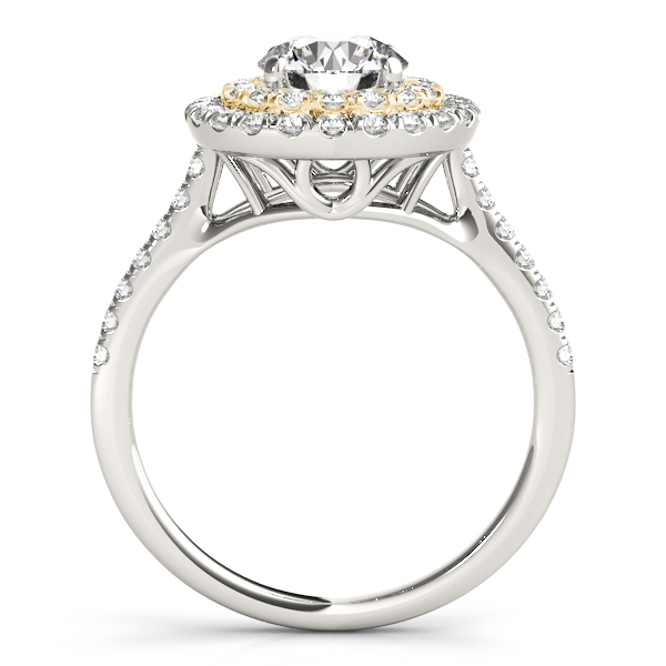 Zoe Vintage Style Diamond Double Halo Engagement Ring (18k Yellow Gold)