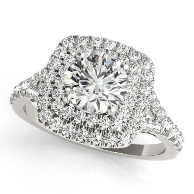 Cassandra Diamond Layered Halo Engagement Ring (Platinum)