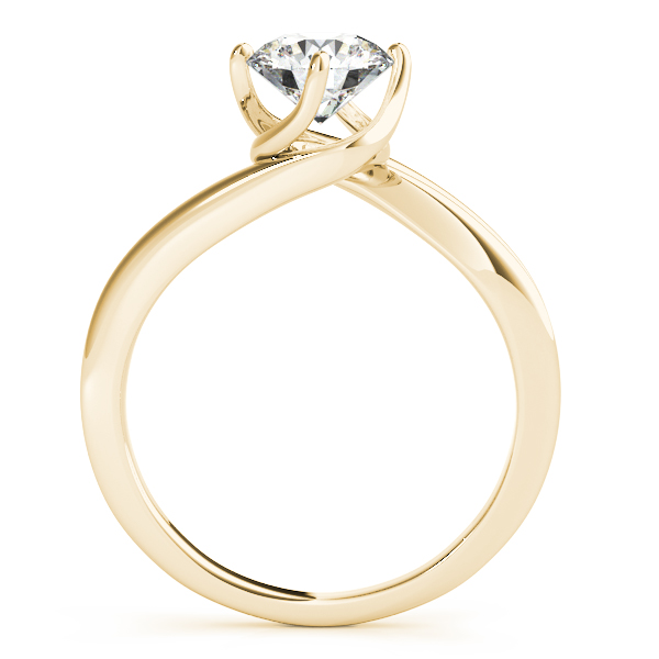 Gracy Twisted Double Bypass Diamond Solitaire Engagement Ring (18k Yellow Gold)