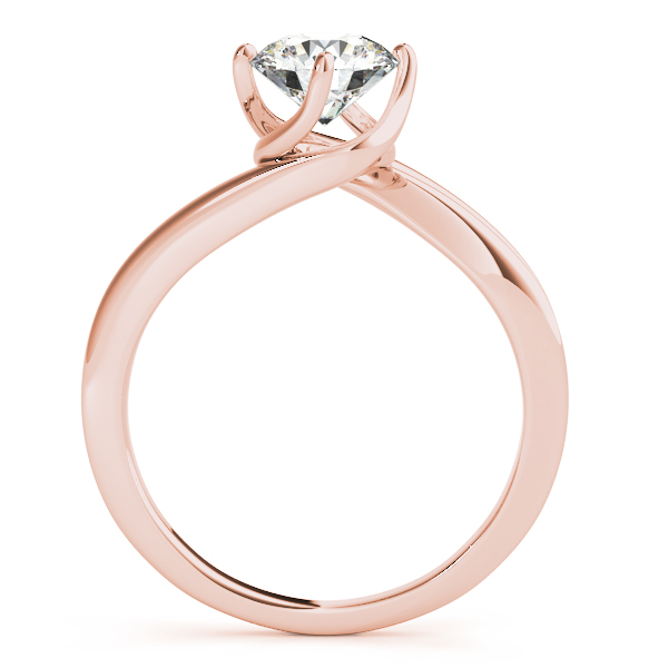Gracy Twisted Double Bypass Diamond Solitaire Engagement Ring (18k Rose Gold)