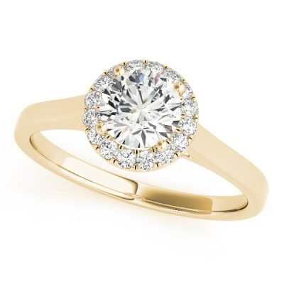 Dawn Petite Diamond Halo Engagement Ring (18k Yellow Gold)