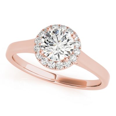Dawn Petite Diamond Halo Engagement Ring (18k Rose Gold)