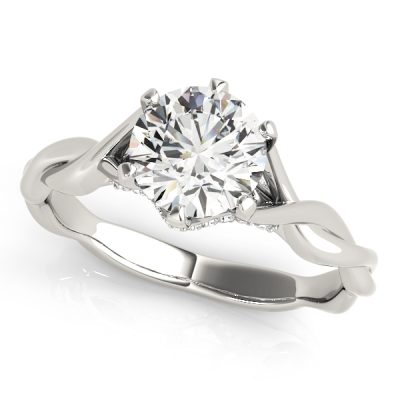 Ariella Diamond Solitaire Entwined Trellis Engagement Ring (Platinum)