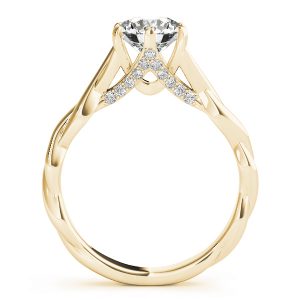 Ariella Diamond Solitaire Entwined Trellis Engagement Ring (18k Yellow Gold)