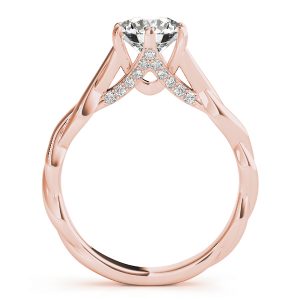 Ariella Diamond Solitaire Entwined Trellis Engagement Ring (18k Rose Gold)