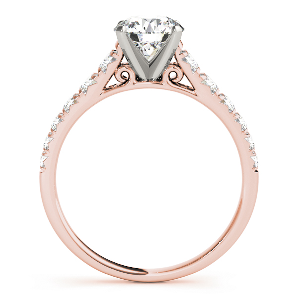 Sara Diamond Solitaire Vintage Scroll ½ Eternity Engagement Ring (18k Rose Gold)