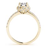 Isla Diamond Solitaire Luxe Basket Half Eternity Engagement Ring (18k Yellow Gold)