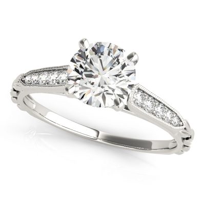 Lauryn Diamond Solitaire Open Catheral Engagement Ring (Platinum)