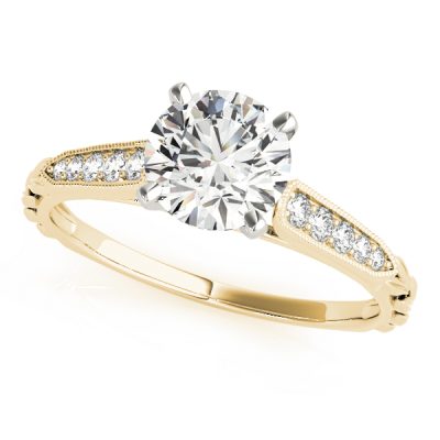 Lauryn Diamond Solitaire Open Catheral Engagement Ring (18k Yellow Gold)