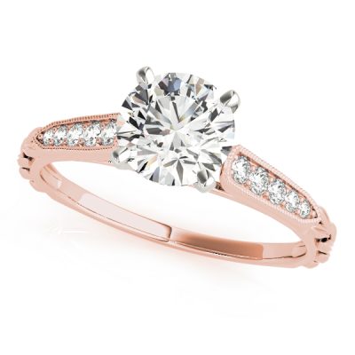 Lauryn Diamond Solitaire Open Catheral Engagement Ring (18k Rose Gold)