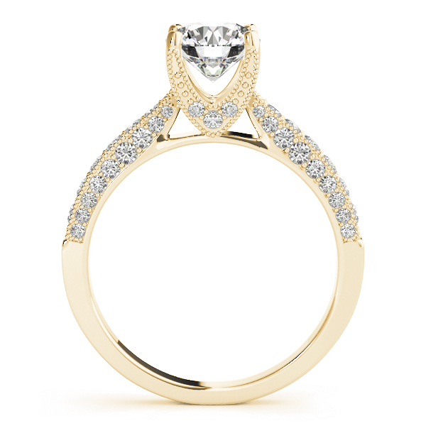 Raquel Diamond Milgrain Vintage Cathedral Engagement Ring
  (18k Yellow Gold)