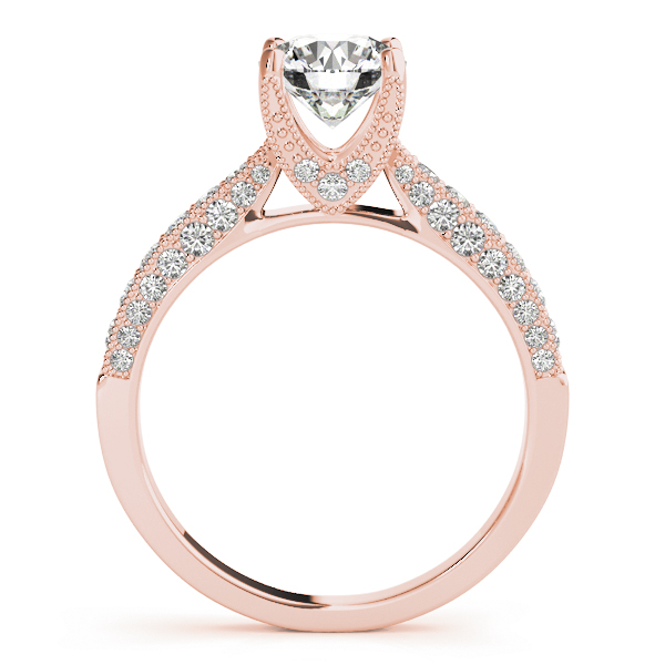 Raquel Diamond Milgrain Vintage Cathedral Engagement Ring
  (18k Rose Gold)