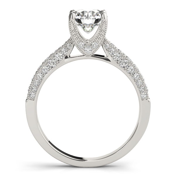 Raquel Diamond Milgrain Vintage Cathedral Engagement Ring
  (Platinum)