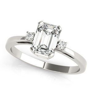 Abigail Emerald Cut Diamond 3-Stone Engagement Ring (Platinum)