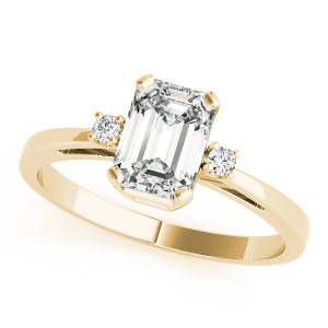 Abigail Emerald Cut Diamond 3-Stone Engagement Ring (18k Yellow Gold)