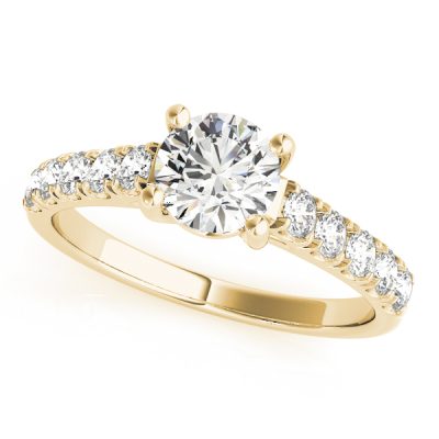 Evelyn Diamond Basket Cathedral Engagement Ring (18k Yellow Gold)