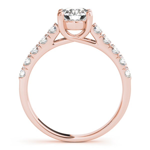 Evelyn Diamond Basket Cathedral Engagement Ring (18k Rose Gold)