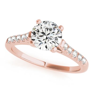 Theresa Diamond Solitaire Cathedral ¼ Eternity Engagement Ring (18k Rose Gold)