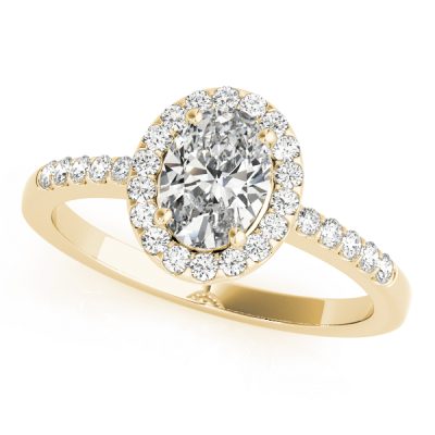 Gina Oval Halo Basket Cathedral Engagement Ring
 (18k Yellow Gold)