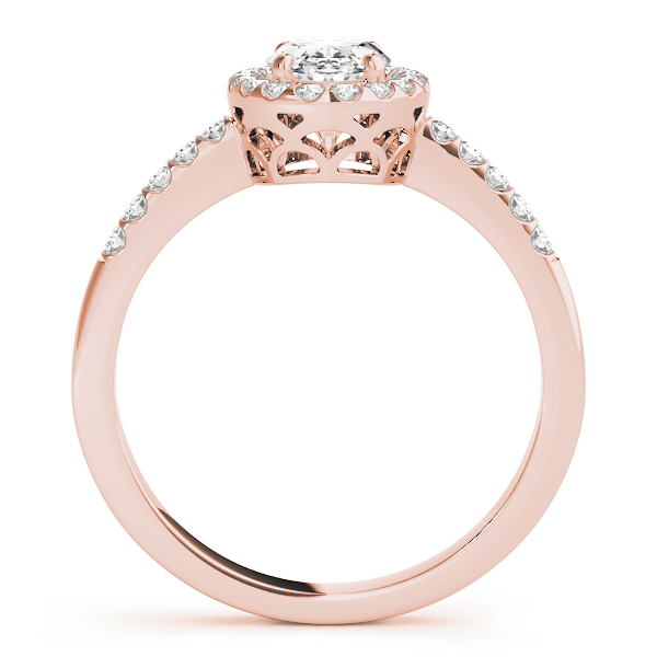 Gina Oval Halo Basket Cathedral Engagement Ring
 (18k Rose Gold)
