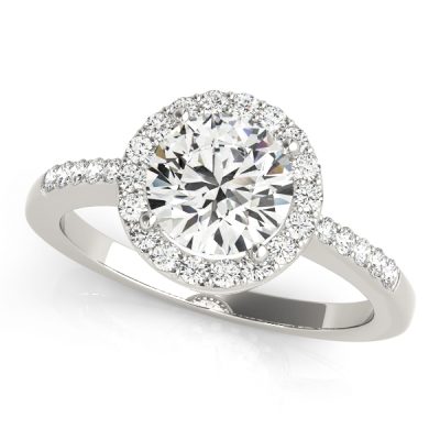 Serenity Diamond Round Halo Twisted Engagement Ring (Platinum)
