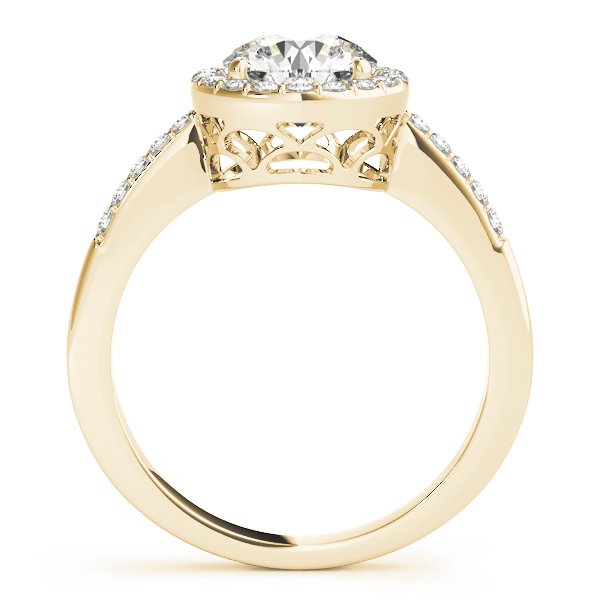Serenity Diamond Round Halo Twisted Engagement Ring (18k Yellow Gold)