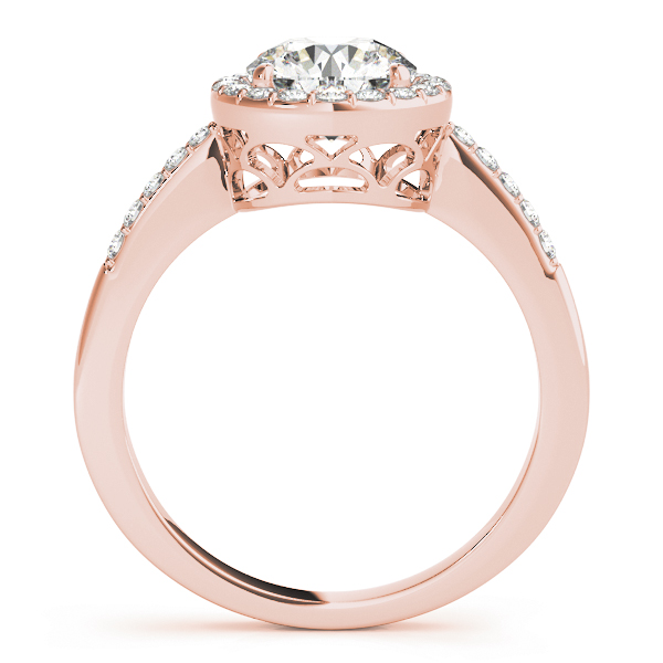 Serenity Diamond Round Halo Twisted Engagement Ring (18k Rose Gold)