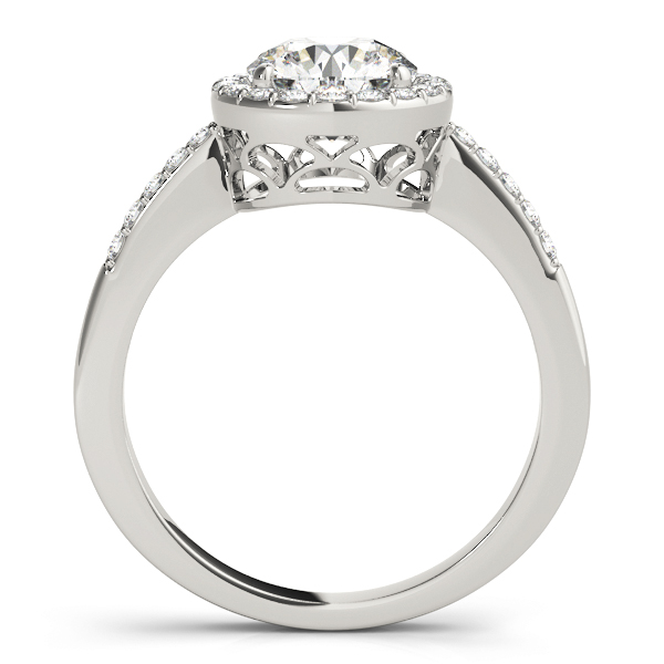 Serenity Diamond Round Halo Twisted Engagement Ring (Platinum)