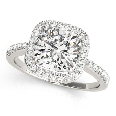 Janet Diamond Luxury Cushion Halo Engagement Ring (Platinum)