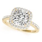 Janet Diamond Luxury Cushion Halo Engagement Ring (18k Yellow Gold)