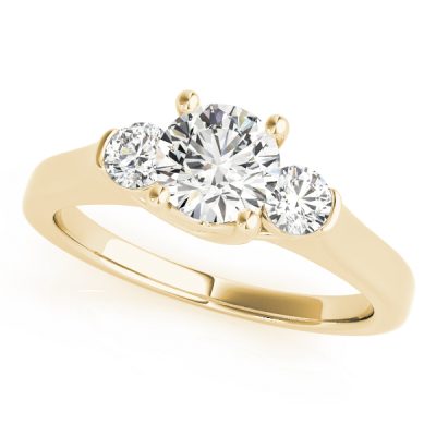 Silvia Diamond 3-Stone Ribbon Prong Engagement Ring (18k Yellow Gold)