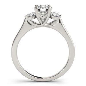 Silvia Diamond 3-Stone Ribbon Prong Engagement Ring (Platinum)