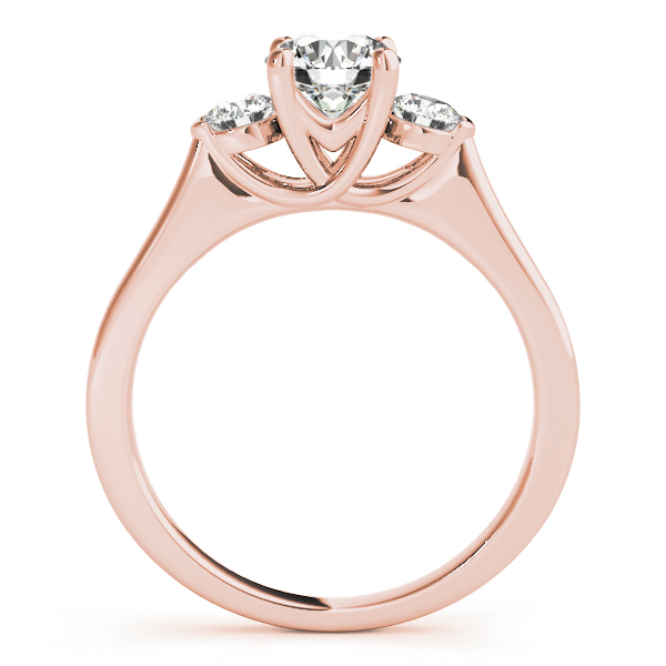 Silvia Diamond 3-Stone Ribbon Prong Engagement Ring (18k Rose Gold)