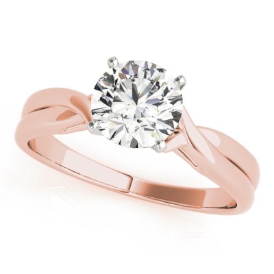 Estella  Diamond Solitaire Cathedral Twist Engagement Ring (18k Rose Gold)