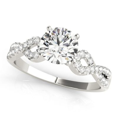 Everly Diamond Infinity Ribbon Twist Engagement Ring (Platinum)