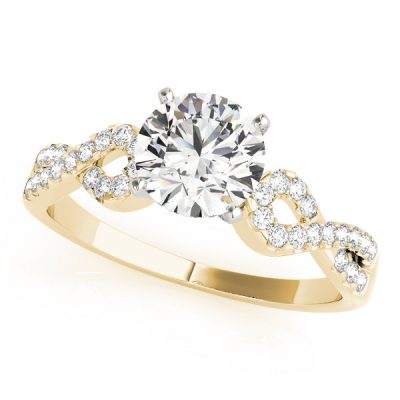Everly Diamond Infinity Ribbon Twist Engagement Ring (18k Yellow Gold)