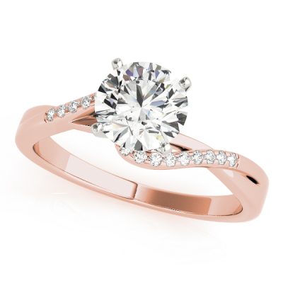 Lenora Diamond Cascade Double Bypass Engagement Ring (18k Rose Gold)