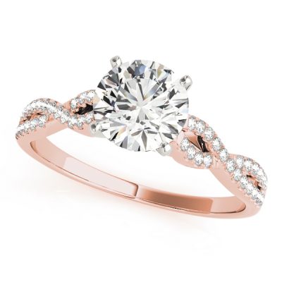 Bernadette Luxe Diamond Cathedral Twist Engagement Ring (18k Rose Gold)