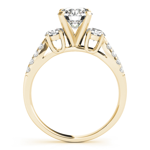 Katherine Diamond 3-Stone Fancy Split Shoulder Engagement Ring (18k Yellow Gold)